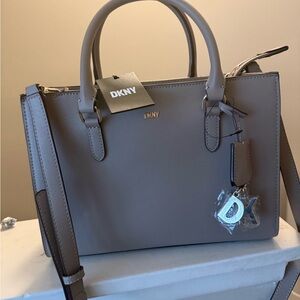 DKNY  Leather Structured Satchel with Top Handles